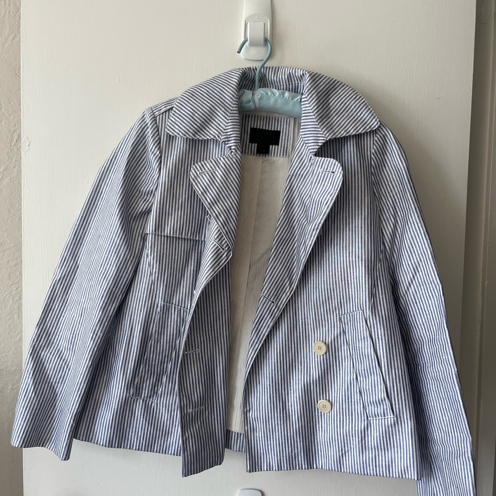 J.Crew Blue and White Striped Jacket
